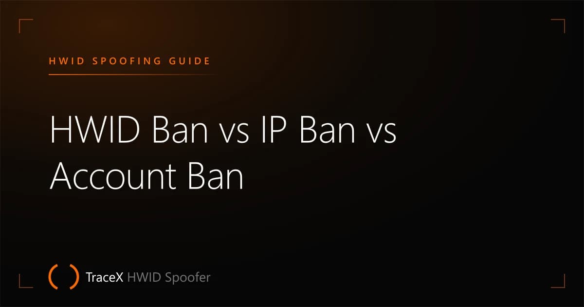 HWID Ban vs IP Ban vs Account Ban — TraceX HWID Spoofer